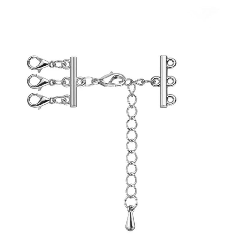 2Sets Multi Strand Lobster Clasps Extender Chain Necklace Bracelet Connectors Hooks for DIY Jewelry Making Supplies Accessories