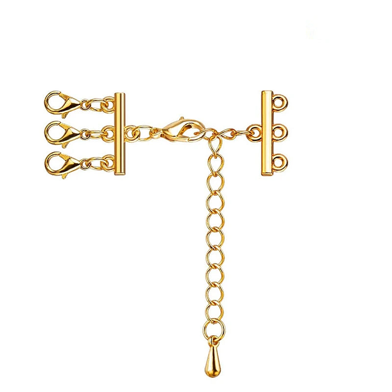 2Sets Multi Strand Lobster Clasps Extender Chain Necklace Bracelet Connectors Hooks for DIY Jewelry Making Supplies Accessories