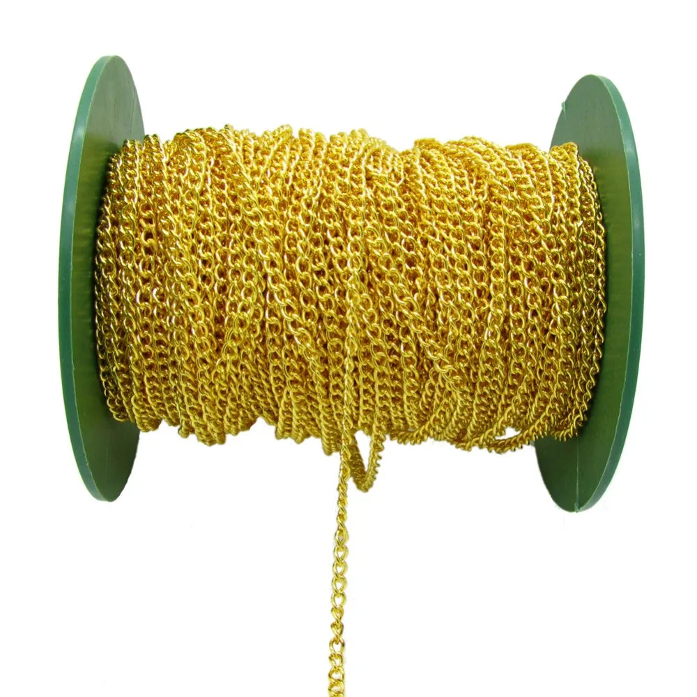 2M 2.5/3.5/4.5Mm Gold Plated Chain for DIY Necklace Extension Needlework Jewelry Findings Making Accessories Supplies Wholesale