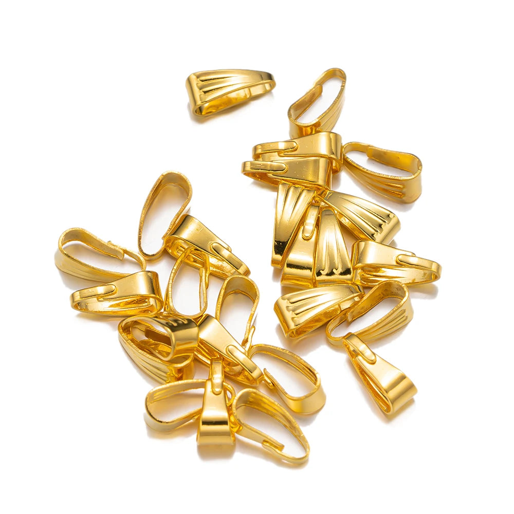 200Pcs 7/8/10Mm Metal Pendant Clips Suspension Mount Clasps Pinch Connectors for DIY Jewelry Making Create Accessories Supplies