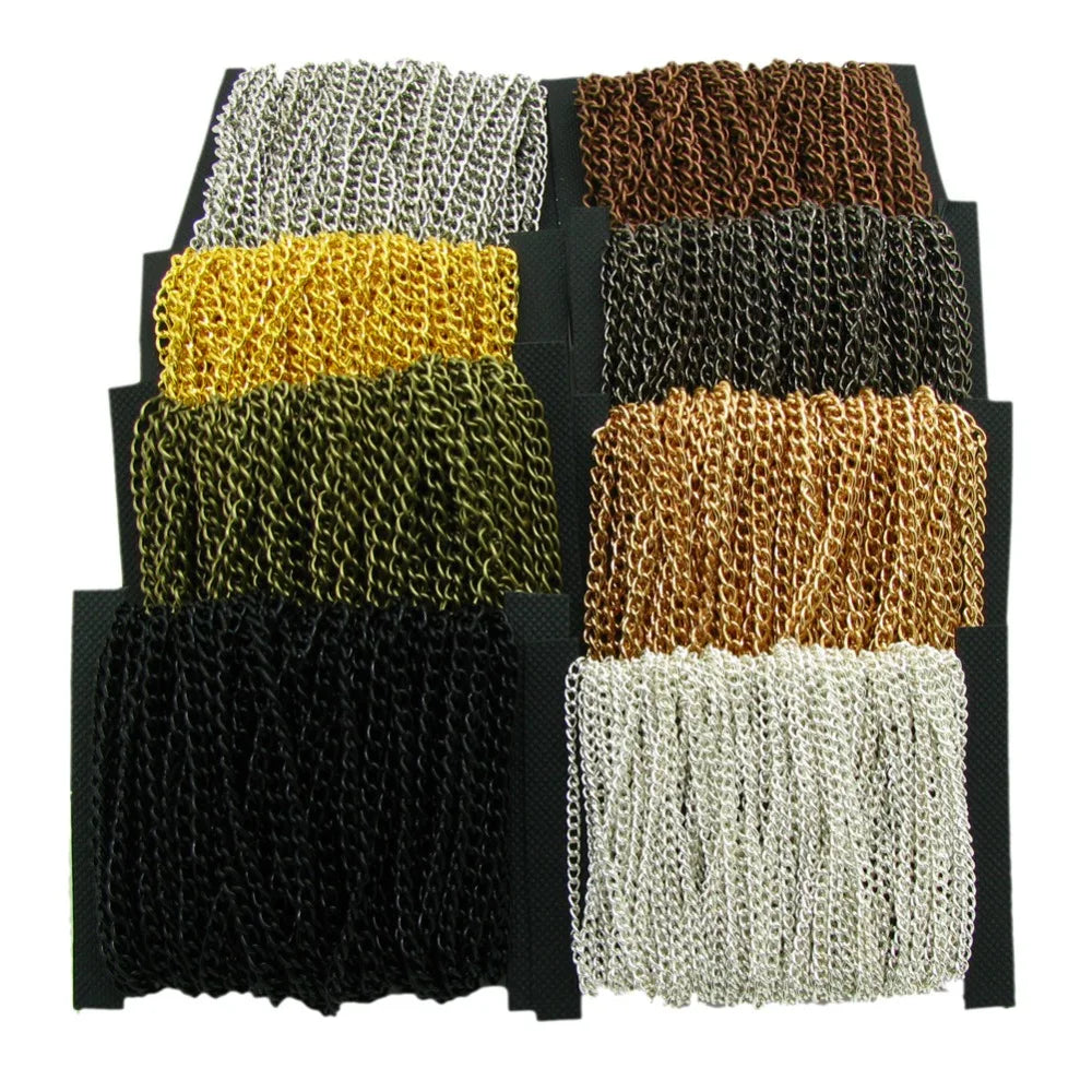 2M 2.5/3.5/4.5Mm Gold Plated Chain for DIY Necklace Extension Needlework Jewelry Findings Making Accessories Supplies Wholesale