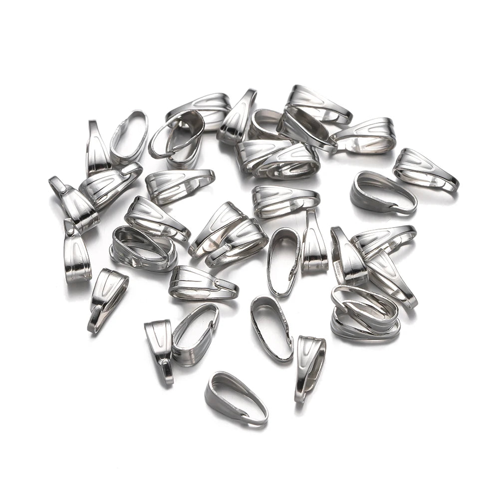 200Pcs 7/8/10Mm Metal Pendant Clips Suspension Mount Clasps Pinch Connectors for DIY Jewelry Making Create Accessories Supplies