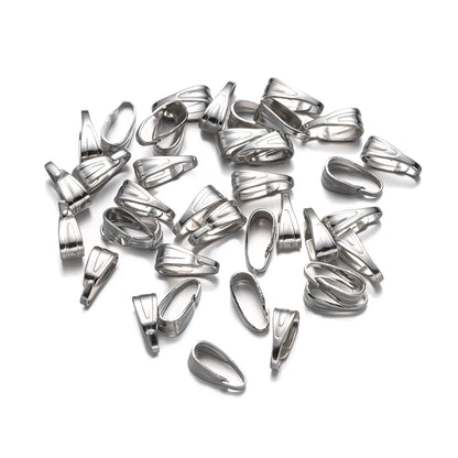 200Pcs 7/8/10Mm Metal Pendant Clips Suspension Mount Clasps Pinch Connectors for DIY Jewelry Making Create Accessories Supplies
