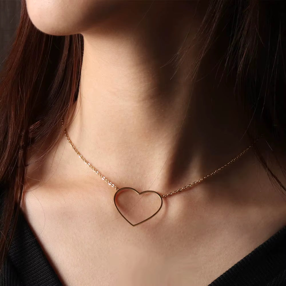 ZUUZ Minimalism Stainless Steel Chain Choker Circle Best Friends Pendant Necklace Women Accessories Chocker Neckless