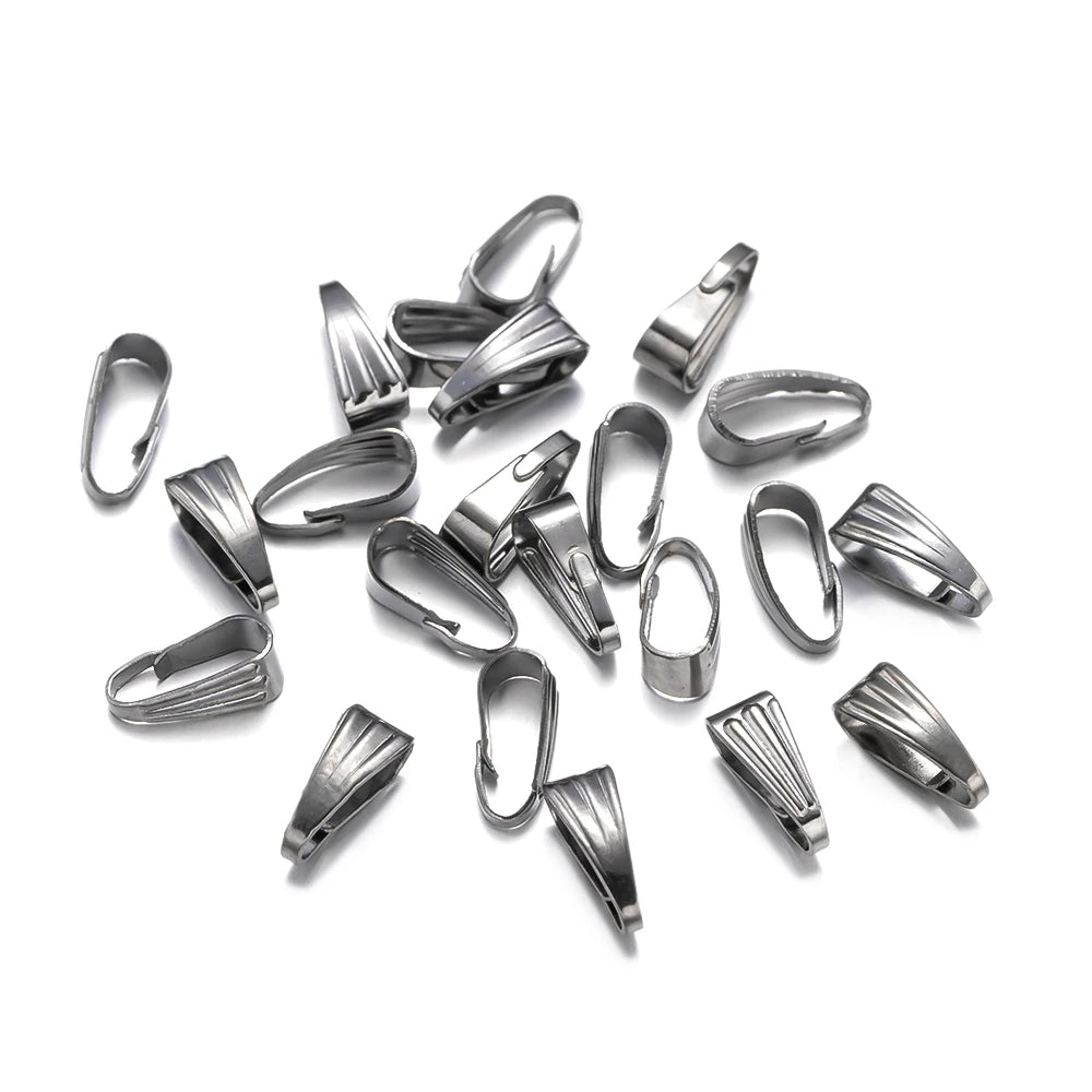 200Pcs 7/8/10Mm Metal Pendant Clips Suspension Mount Clasps Pinch Connectors for DIY Jewelry Making Create Accessories Supplies