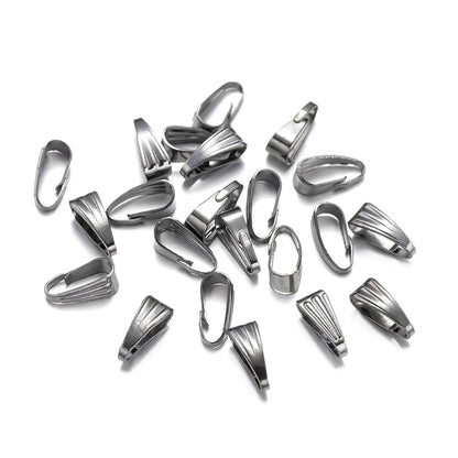 200Pcs 7/8/10Mm Metal Pendant Clips Suspension Mount Clasps Pinch Connectors for DIY Jewelry Making Create Accessories Supplies