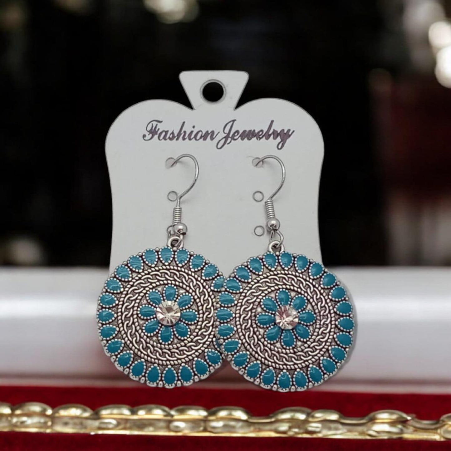 Moroccan Earnings Silver Necklace / Antique Silver Minimalist Dangle Earnings / Bohemian Earnings / Drop Earnings for Women / Gift for Her