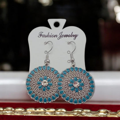 Moroccan Earnings Silver Necklace / Antique Silver Minimalist Dangle Earnings / Bohemian Earnings / Drop Earnings for Women / Gift for Her