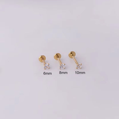 1Pc Stainless Steel Piercing Stud Crystal Ear Studs Helix Cartilage Earring for Women Piercing Body Jewelry Accessories Gift