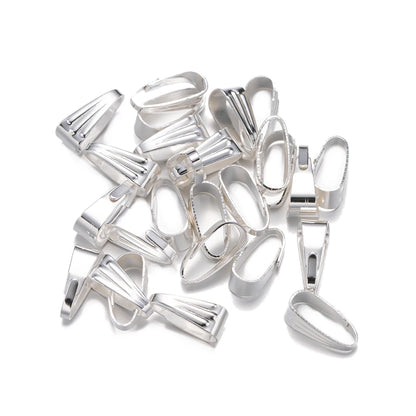 200Pcs 7/8/10Mm Metal Pendant Clips Suspension Mount Clasps Pinch Connectors for DIY Jewelry Making Create Accessories Supplies