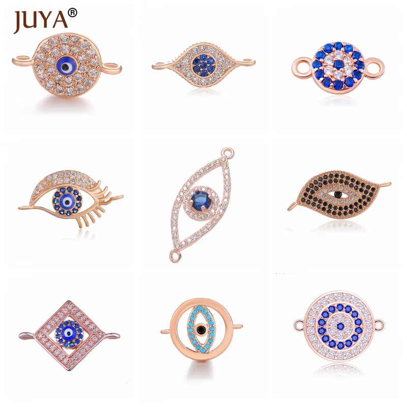 Jewelry from the Evil Eye Making Supplies Greek Eye/Turkish Eye Charms Bracelet Connectors DIY Accessories Materials