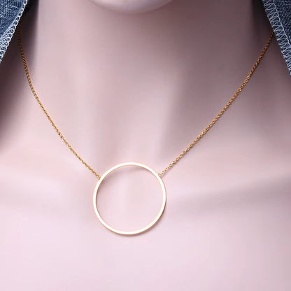 ZUUZ Minimalism Stainless Steel Chain Choker Circle Best Friends Pendant Necklace Women Accessories Chocker Neckless