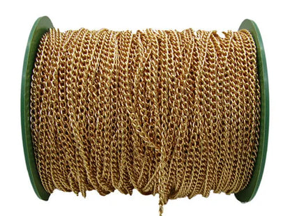 2M 2.5/3.5/4.5Mm Gold Plated Chain for DIY Necklace Extension Needlework Jewelry Findings Making Accessories Supplies Wholesale