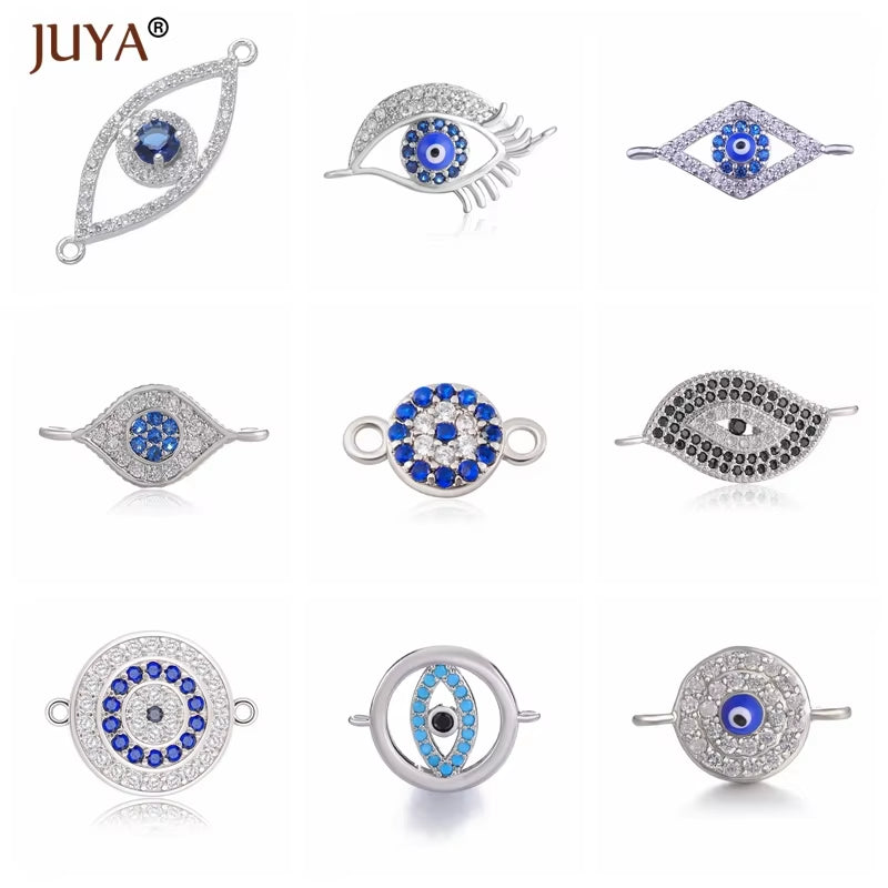 Jewelry from the Evil Eye Making Supplies Greek Eye/Turkish Eye Charms Bracelet Connectors DIY Accessories Materials