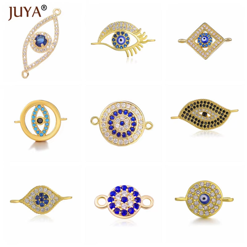 Jewelry from the Evil Eye Making Supplies Greek Eye/Turkish Eye Charms Bracelet Connectors DIY Accessories Materials