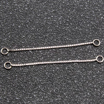 4Pcs Rose Gold 925 Sterling Silver Jewelry Box Chain Silver Extender Chain for Jewelry Making DIY Extended Chain Jewelry Finding