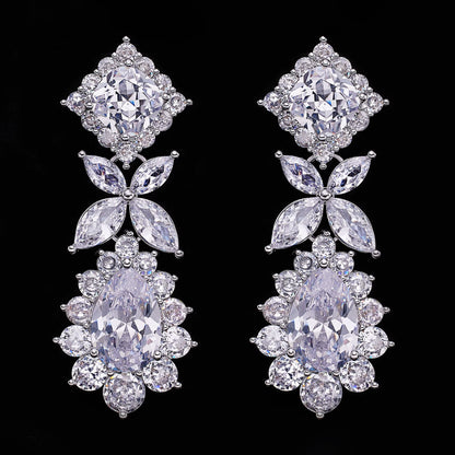 2024 Hot Selling 4-Piece Cubic Zirconia Bridal Jewelry Set, Dubai Nigeria Crystal Wedding Jewelry Set