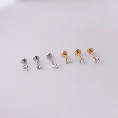 1Pc Stainless Steel Piercing Stud Crystal Ear Studs Helix Cartilage Earring for Women Piercing Body Jewelry Accessories Gift