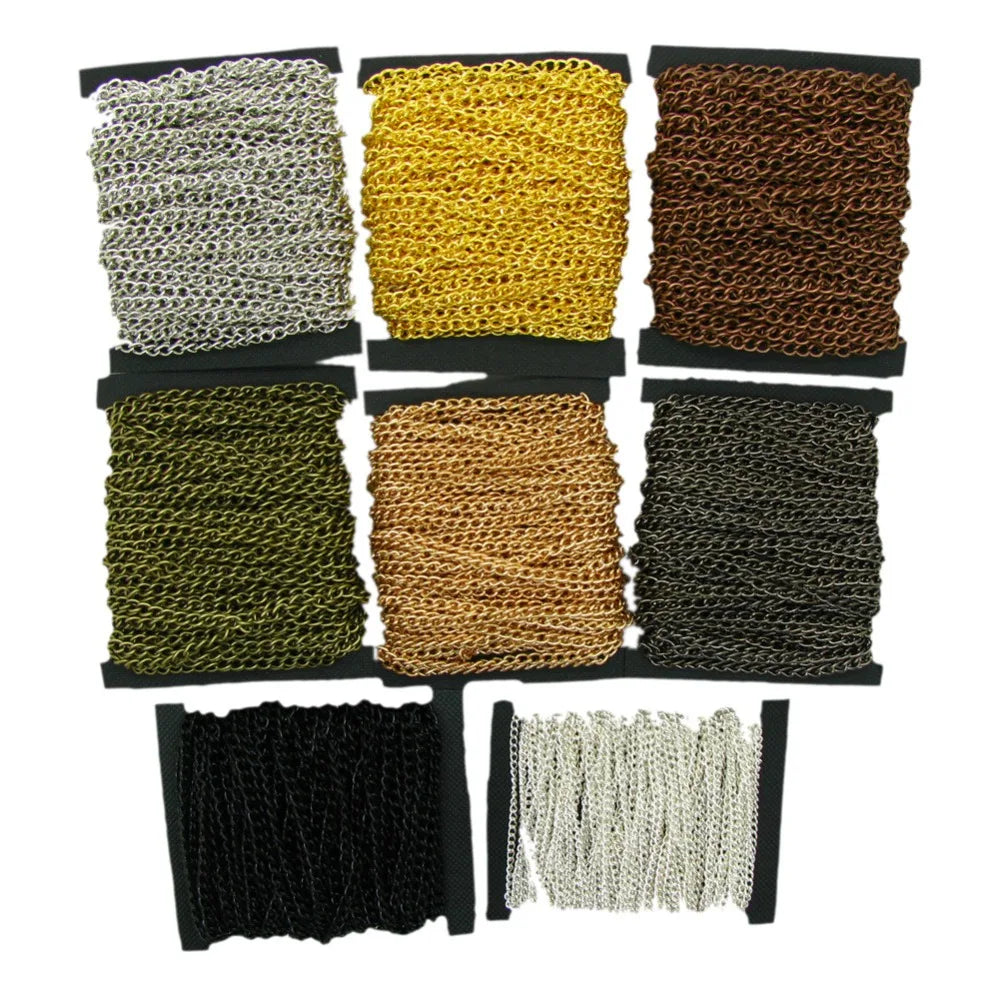 2M 2.5/3.5/4.5Mm Gold Plated Chain for DIY Necklace Extension Needlework Jewelry Findings Making Accessories Supplies Wholesale