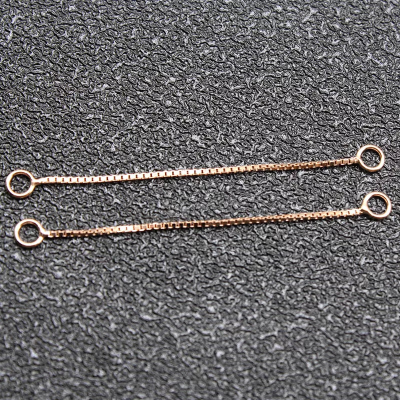 4Pcs Rose Gold 925 Sterling Silver Jewelry Box Chain Silver Extender Chain for Jewelry Making DIY Extended Chain Jewelry Finding