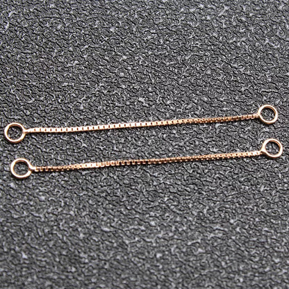 4Pcs Rose Gold 925 Sterling Silver Jewelry Box Chain Silver Extender Chain for Jewelry Making DIY Extended Chain Jewelry Finding