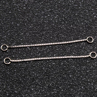 4Pcs Rose Gold 925 Sterling Silver Jewelry Box Chain Silver Extender Chain for Jewelry Making DIY Extended Chain Jewelry Finding