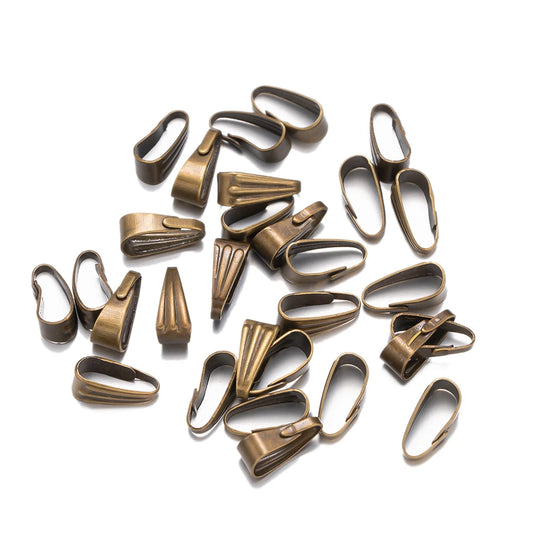 200Pcs 7/8/10Mm Metal Pendant Clips Suspension Mount Clasps Pinch Connectors for DIY Jewelry Making Create Accessories Supplies