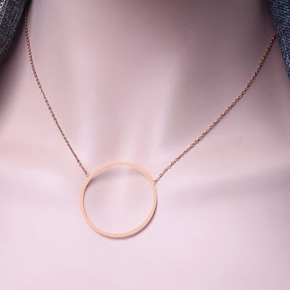 ZUUZ Minimalism Stainless Steel Chain Choker Circle Best Friends Pendant Necklace Women Accessories Chocker Neckless