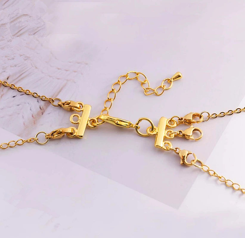 2Sets Multi Strand Lobster Clasps Extender Chain Necklace Bracelet Connectors Hooks for DIY Jewelry Making Supplies Accessories