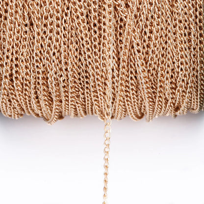 2M 2.5/3.5/4.5Mm Gold Plated Chain for DIY Necklace Extension Needlework Jewelry Findings Making Accessories Supplies Wholesale