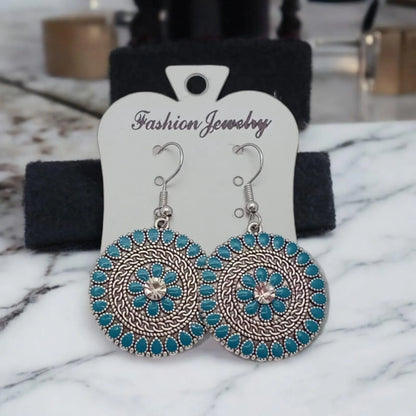 Moroccan Earnings Silver Necklace / Antique Silver Minimalist Dangle Earnings / Bohemian Earnings / Drop Earnings for Women / Gift for Her