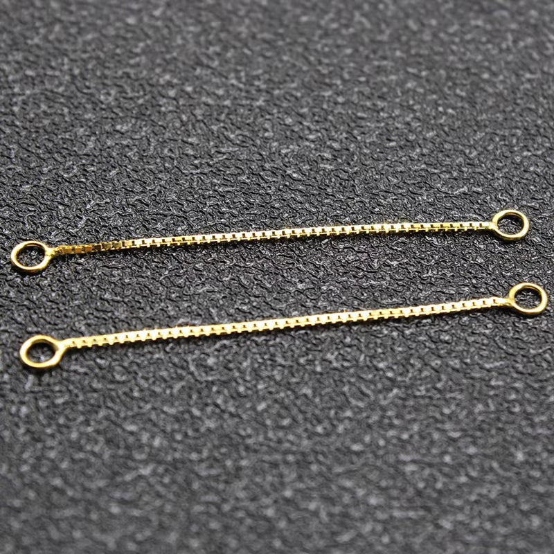 4Pcs Rose Gold 925 Sterling Silver Jewelry Box Chain Silver Extender Chain for Jewelry Making DIY Extended Chain Jewelry Finding