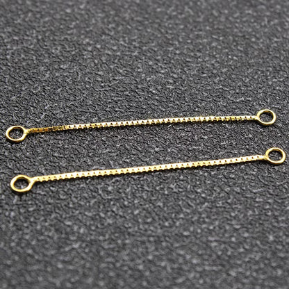 4Pcs Rose Gold 925 Sterling Silver Jewelry Box Chain Silver Extender Chain for Jewelry Making DIY Extended Chain Jewelry Finding