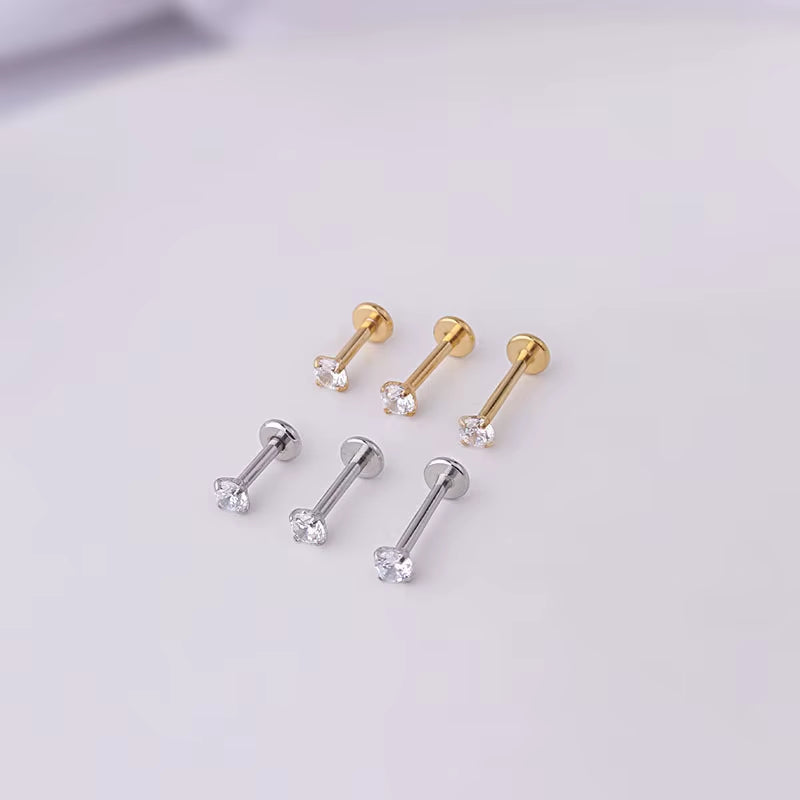 1Pc Stainless Steel Piercing Stud Crystal Ear Studs Helix Cartilage Earring for Women Piercing Body Jewelry Accessories Gift